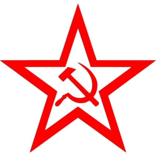 CS-464#19*20cm Star of the USSR funny car sticker and decal silver/black vinyl auto car stickers