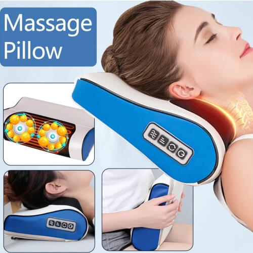 Electric Massage Pillow Intelligence Shiatsu Multifunction Massager Infrared Heating Device Cervical Vibrator Healthy Relaxation