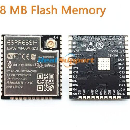 ESP32-WROOM-32U 8MB Flash Memory Wi-Fi+BT+BLE ESP32 Module IPEX antenna connector Espressif Original