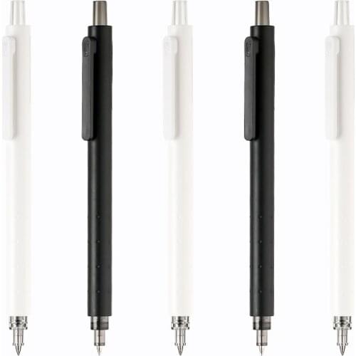 KACO ROCKET Gel Pen Simple Black White Pole 0.5mm Press MI Gel Pen KACOGREEN Black ink Ballpoint Pen For School&Office