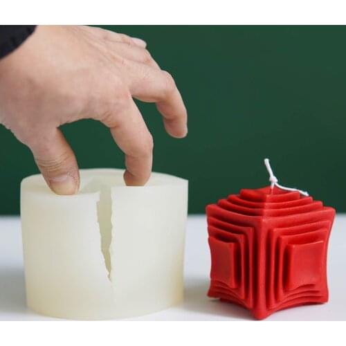 Candle Silicone Mold Cube Shape DIY Handmade Mould