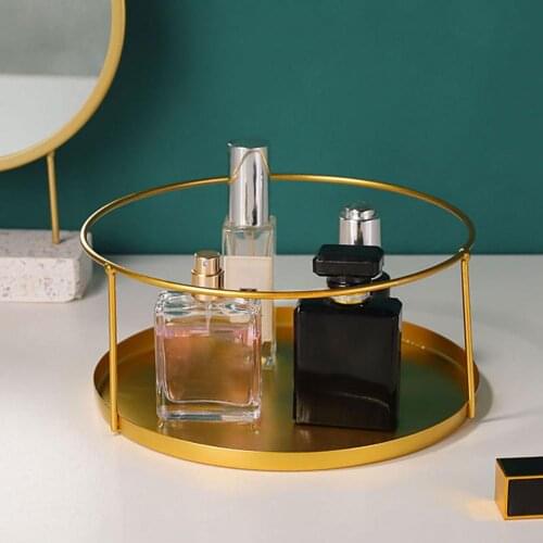 Storage Tray Round Shape Single Layer Food Fruit Snack Jewelry Display Cosmetics Storage Tray Bathroom Storage Organization