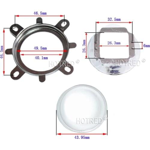 2pcs 44mm Lens + 50mm Reflector Collimator Base Housing + Fixed bracket For 20W- 100W High Power Led