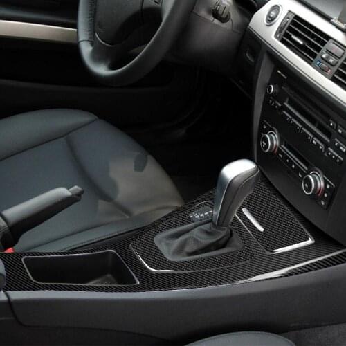 Fit For BMW E90 E92 2005-2012 3 Series LHD Carbon Fiber Center Console Gear Shift Frame Box Cover Car Accessories