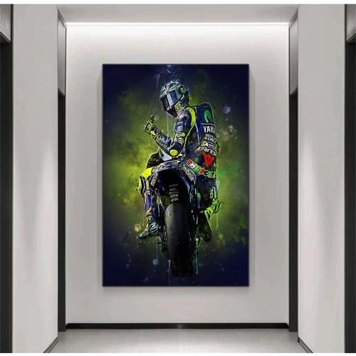 Valentino Rossies Poster Canvas Print Motorcycle Painting for Living Room Decoration Home Decor Paintings Interior
