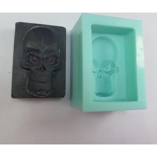 PRZY QT0010 Silicone Skull Soap Mould for Halloween Decoration Soap Monster Halloween Soap Molds Handmade Soap Making Moulds