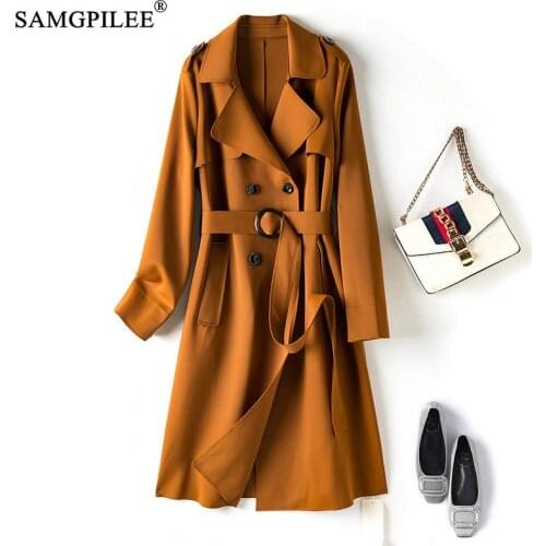 Samgpilee Women's Long Trench Coats