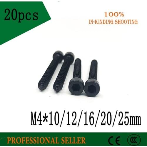 20PCS M4*10/12/14/16/18/20/25 mm Hexagon Socket Screw Model Self Tapping Screw Speaker Speaker M4 screws