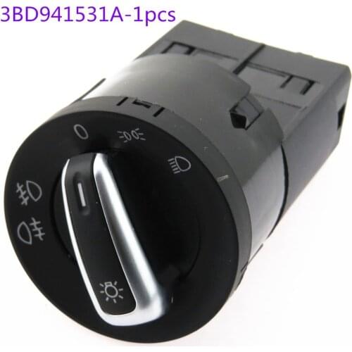 SCJYRXS 3BD941531A Chrome-Plated Headlight Switch For Passat B5 Bora Golf Mk4 3BD 941 531A 3BD 941 531A