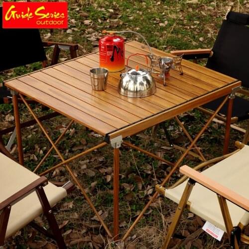 Foldable Table Outdoor Foldable Picnic Table Set Aluminum Alloy Lightweight Portable Camping Table Camping Grill Folding Table