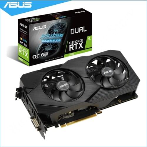 ASUS Dual GeForce RTX 2060 OC Edition EVO 6GB GDDR6 VR Ready HDMI-Comaptible DisplayPort DVI Graphics Card(DUAL-RTX2060-O6G-EVO)