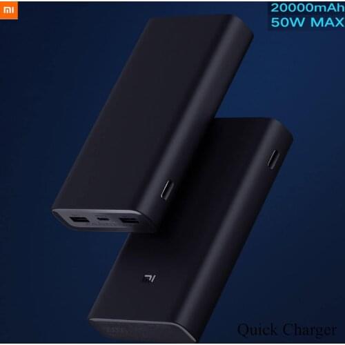 20000mAh Xiaomi Power Bank 3 50W/45W Mi PowerBank Triple USB Output USB-C 50W Two-way Quick Charge for iPhone Macbook Pro laptop