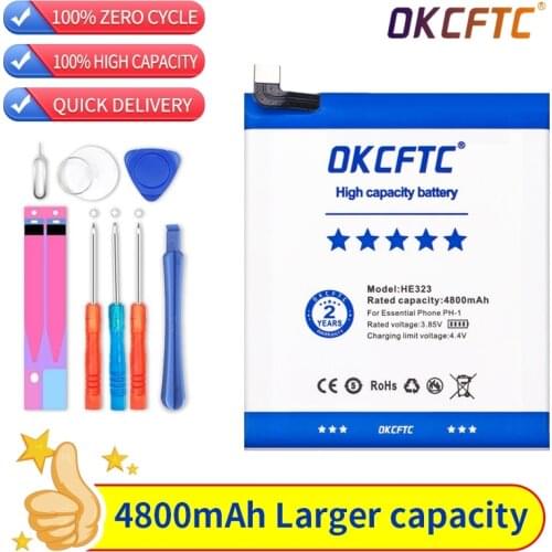 OKCFTC 4800mAh HE323 Replacement Phone Battery For Essential Phone PH-1 Mobile Phone Batteries +Free Tools