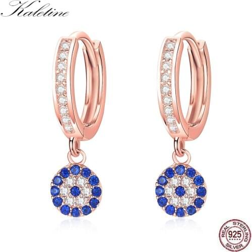 KALETINE Mini Small Drop Earring Lucky Evil Eve Drop Earrings for Women 925 Sterling Silver Earrings For Women Fashion Jewelry
