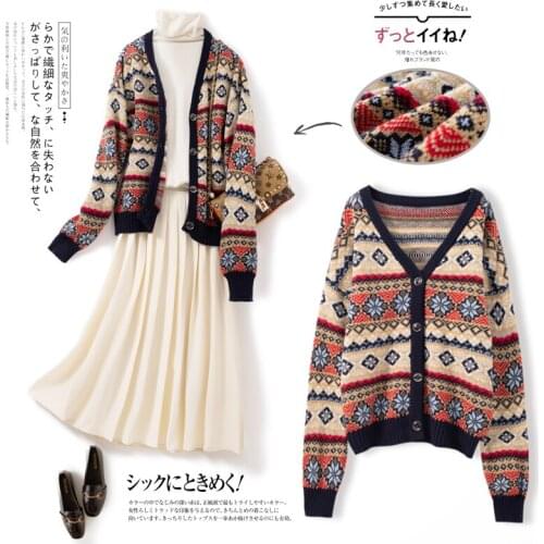 2020Autumn Winter Clothing Women New Cashmere Sweater Women Knitted V-Neck Fashion Cardigan Sweater Women Loosse Buckle Pullover