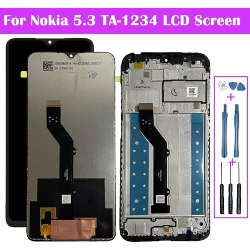 6.55" ORIGINAL For Nokia 5.3 LCD TA-1223 TA-1234 TA-1227 TA-1229 LCD Display + Touch Screen Replacment For Nokia 5.3 Display