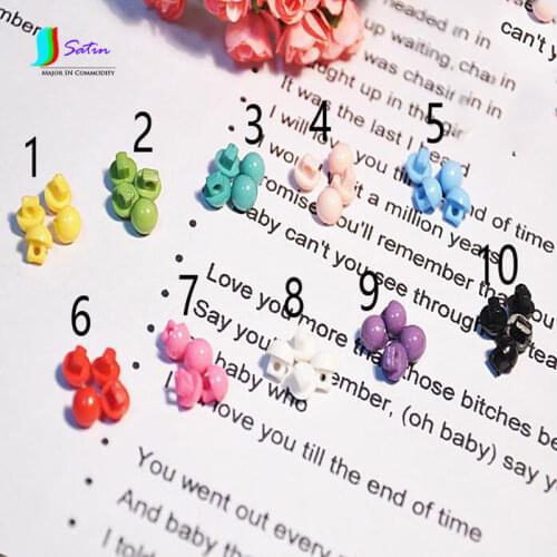 10 Color Mini Mushroom Buckle Toy Doll Cloth Patchwork DIY 5mm Color Mini High Buckle Black White Red Pink Yellow Green S671P