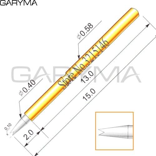 100Pcs in a Pack Dia 0.4mm P058-F1 Spring Test Probes Pogo Pin Length 15.0mm Stroke Spring Froce:70g Tool Wholesale