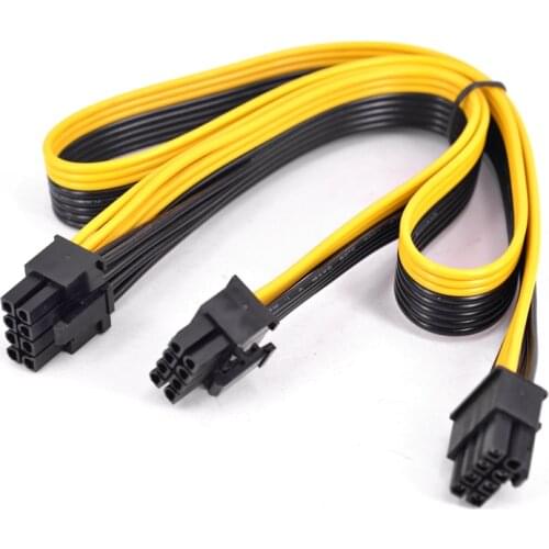 PCI-e 8Pin To 2 Port 6+2 Pin Power Supply Cable PCI Express Graphics Card 6+2pin Male To 8 Pin Male for Silverstone Modular PSU