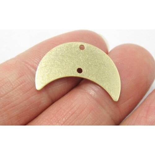 Brass moon charm connector 22x15x0.5mm Raw brass earrings charms Crescent connector -20pcs R1200