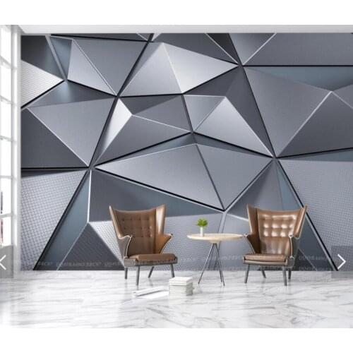 3D Stereo Abstract Geometric Wallpaper Mural for Living Room TV Sofa Backdrop Wall Paper Contact Paper Grey Murals