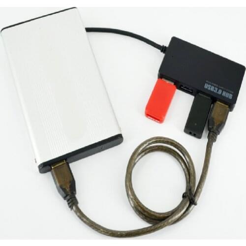 4-Port USB 2.0 Ultra Slim Data Hub Splitter for USB Expansion with 10cm Cable