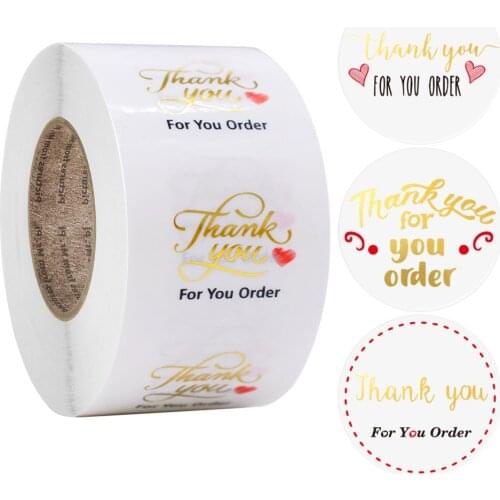 500Pcs/Roll Thank You Stickers Seal Labels For Small Shop Package Thank You For Your Order Stickers Scrapbook Stationery Sticker
