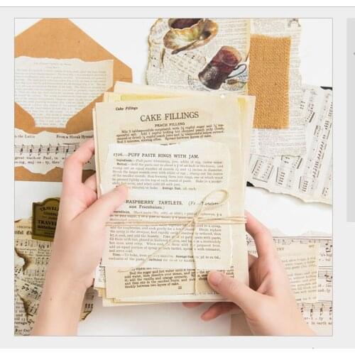 57pages/set Retro materials music manuscript journal old books background sticker DIY planner diary scrapbooking index Stickers
