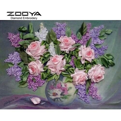 5D DIY Diamond Painting Flower Crystal Diamond Painting Cross Stitch Beautiful Rose Flower Needlework Home Decorative BJ1003