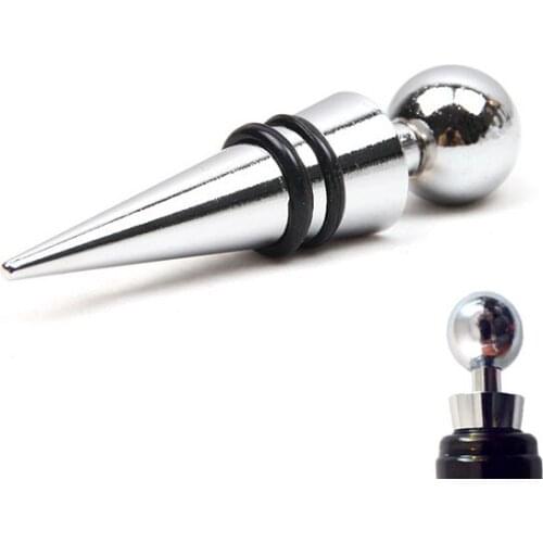 Free Shipping! 1 Pcs Round Zinc Alloy Red Wine Champagne Collection Wine Bottle Stopper Sealer Keep Fresh 301-0616