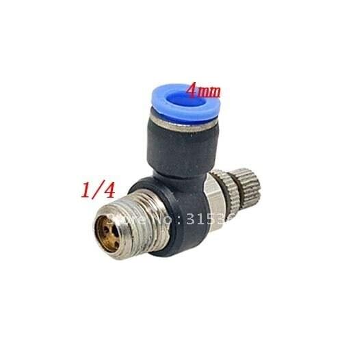 Free Shipping 100PCS A Lot 1/4'' Thread to 4mm Push in Fittings Speed Controller