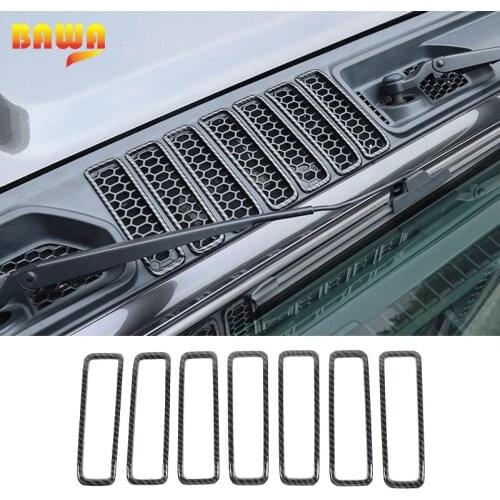 BAWA Car Front Engine Hood Cover Air Inlet Decorative Ring Stickers Accessories For Jeep Wrangler JL 2018 2019
