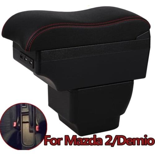 For Mazda 2/Demio/Mazda2 Armrest Box Central Store Content Box Interior Armrest Car-styling Accessories