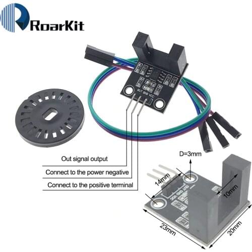 2Set Double Speed Measuring Sensor with Photoelectric Encoders Kit top For arduino Tacho Slot-type Optocoupler Counter Module