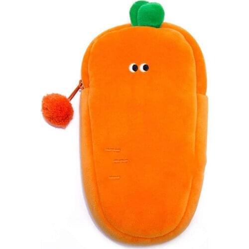 Flannel Creative Korean Style Cute Kawaii Large Capacity School Bag Shape Pencil Case Stationery Storage Box Stationery Bag