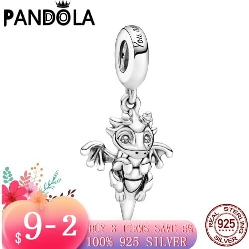 Hot 100% 925 Sterling SILVER charms You Are Magic Dragon Dangle Charm fit Original Pandora Bracelet silver 925 jewelry