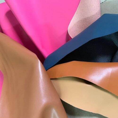 Good quality Microfiber PU Calf lines imitation leather material 0.7MM thickness