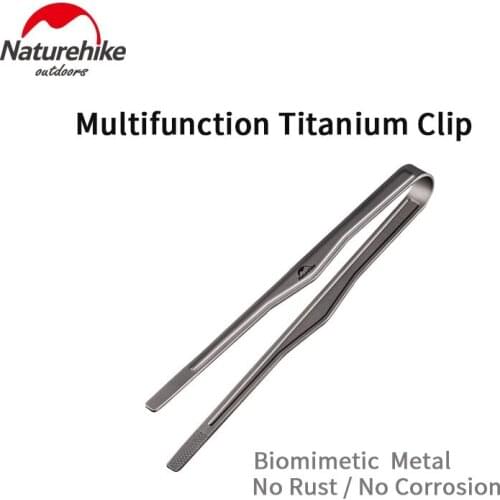 Naturehike Barbecue Pure Titanium Clip Ultralight High Temperature Resistance Clip Multifunctional Picnic Camping Food Clip