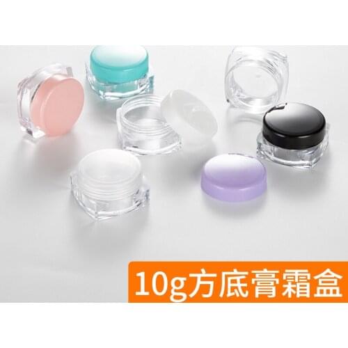 10g Square Bottom Cream Box Cosmetic Cream Face Empty Bottle Sample Trial 100PCS/LOT