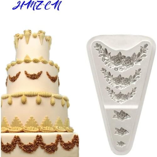 Little Flower Silicone Mold Sugar Paste 3D DIY Fondant Cake Decor Tool Chocolate Cake Fence Shaped Mold Kitchen Liquid Cake Tool
