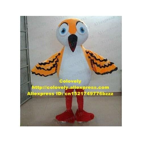 Cute White Hummingbird Mango Trochilus Kingfisher Bird Mascot Costume With Bright Round Blue Eyes Thin Red Legs No.4490 FS