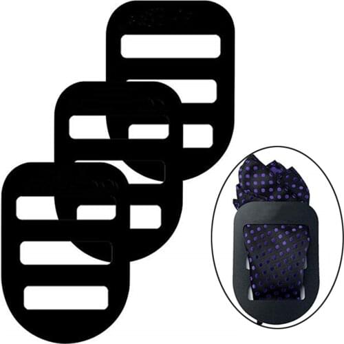 Set of 3 Squares Holder Mens Suit Handkerchief Fixed Clip