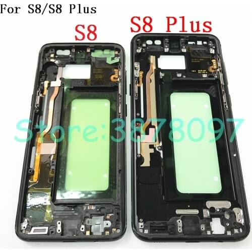 Original New Middle Frame Housing For Samsung Galaxy S8 S8 Plus G950 G955 Rear Chassis Bezzel with Side Buttons Cooling Systerm