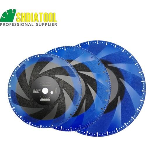 SHDIATOOL 3pcs/set 115mm+125mm+180mm Vacuum Brazed Diamond saw Blade For stone iron steel 4.5"+5"+7" Demolition cutting disc