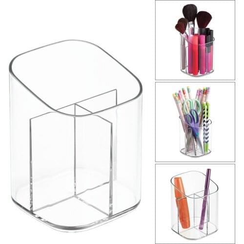 Transparent Acrylic Pen Pencil Holder Makeup Brush Cosmetic Storage Box B99