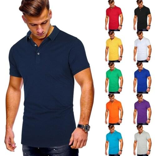 Summer Ouma New Fashion Pure Color Slim Fit Casual Mens Short Sleeve Shirt
