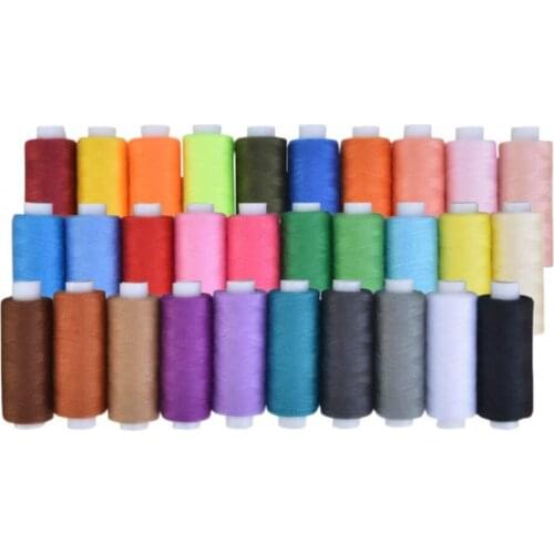 31 Colors 100% Polyester 2pcs Sewing Thread Yarn Roll Hand Machine Embroidery Spool For Home Sewing Clothing Accessory
