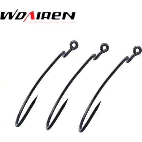 WDAIREN 20pcs/lot 7 Sizes High carbon Steel Fishing Hooks black Crank Lead Sharp Hooks super big black Wide crank hook WD-487