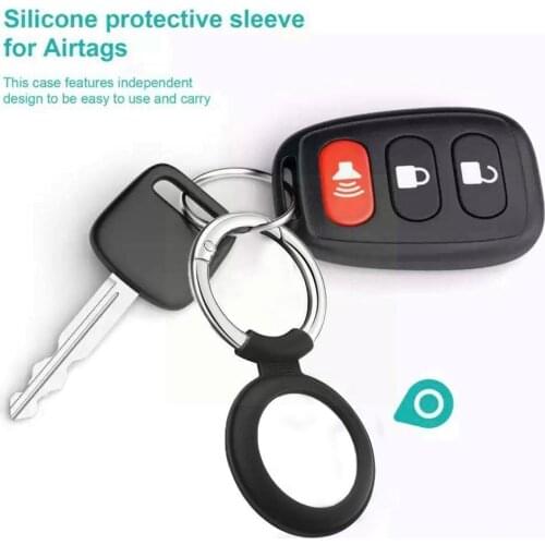 High Quality Silicone Case For Apple Airtags Protective Keychain Sleeve Locator Protective Sleeve Anti-lost Device Apple Tr R5K8