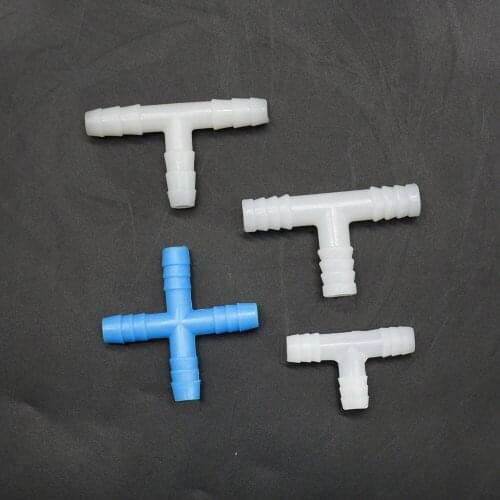 300pcs 8mm 10mm Cross Tee Barbed Connectors T-Shaped Garden Hose 3-Way Water Splitter For Irrigating Animal Drinkers